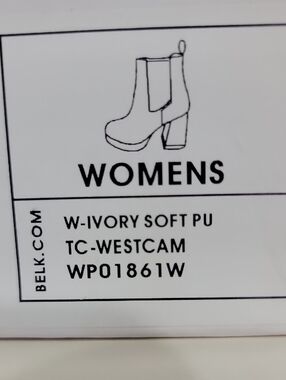 belk Ivory Soft PU Chelsea Platform Ankle Boot